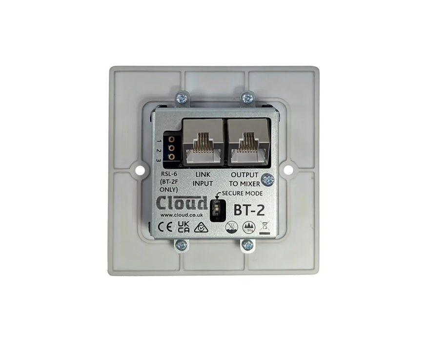 Cloud BT-2F Bluetooth Facility Input Wall Plate (Black or White)