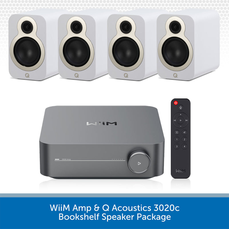 WiiM Amp & Q Acoustics 3020c Bookshelf Speaker Package