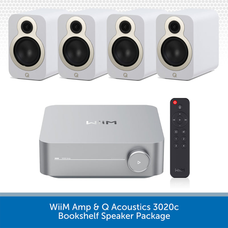 WiiM Amp & Q Acoustics 3020c Bookshelf Speaker Package