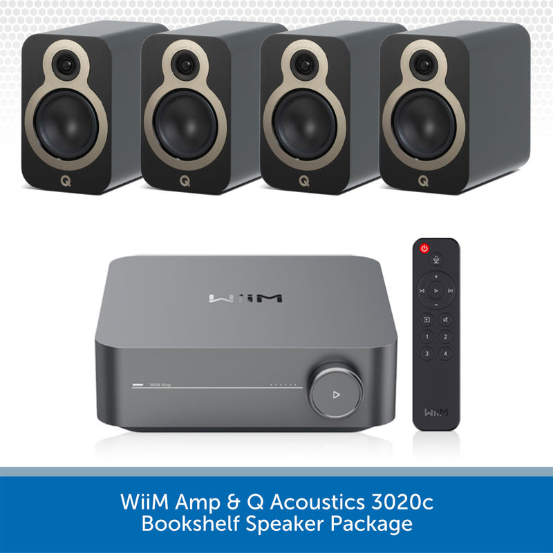 WiiM Amp & Q Acoustics 3020c Bookshelf Speaker Package