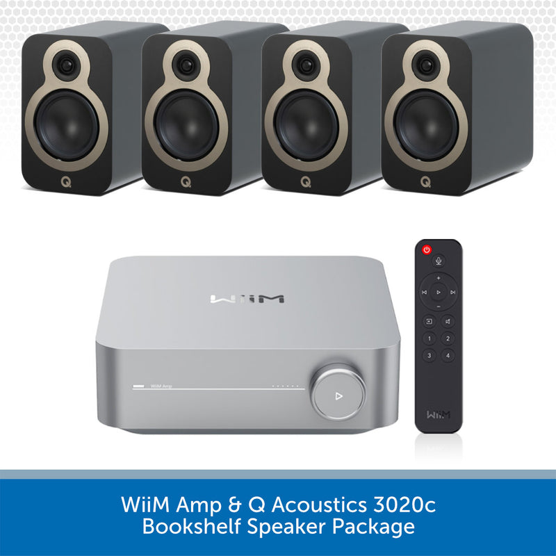 WiiM Amp & Q Acoustics 3020c Bookshelf Speaker Package