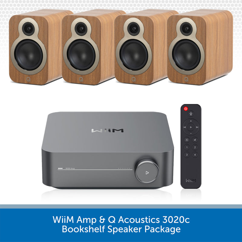 WiiM Amp & Q Acoustics 3020c Bookshelf Speaker Package