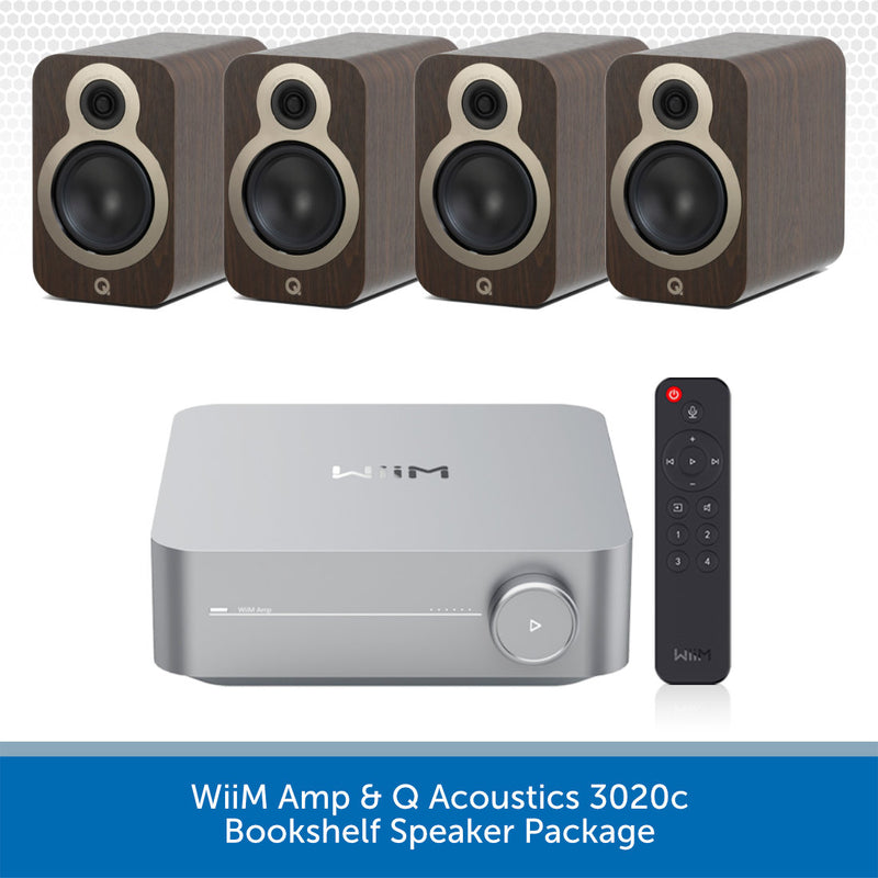 WiiM Amp & Q Acoustics 3020c Bookshelf Speaker Package