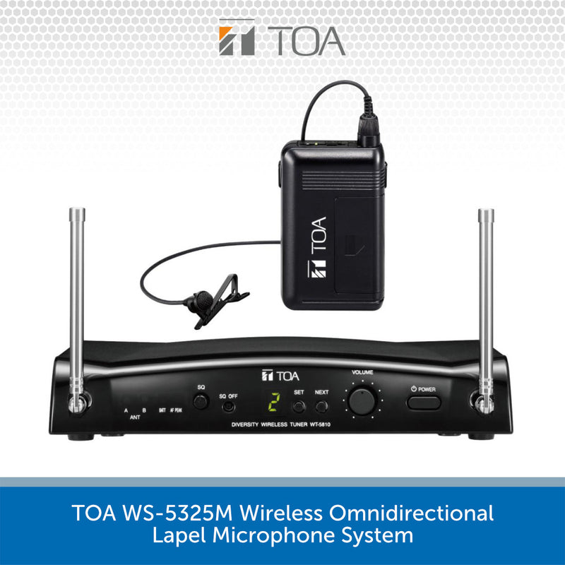 TOA WS-5325M Wireless Omnidirectional Lapel Microphone System