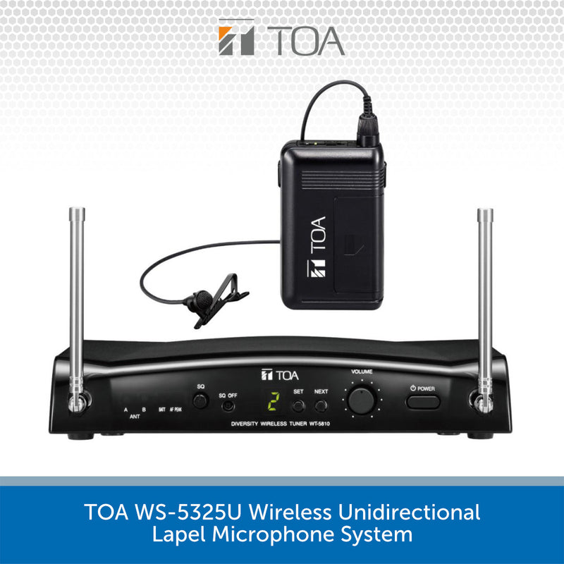 TOA WS-5325U Wireless Unidirectional Lapel Microphone System