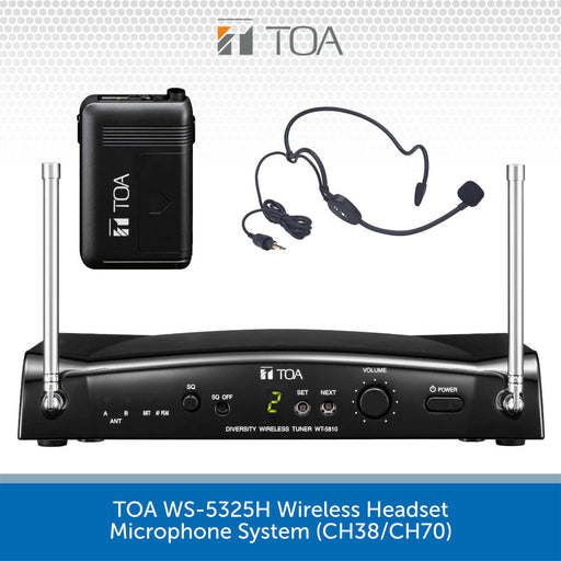 TOA WS-5325H Wireless Headset Microphone System (CH38/CH70)