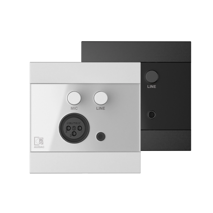 AUDAC WP210 Mic/Line Input Wall Panel Remote Module (Black or White)