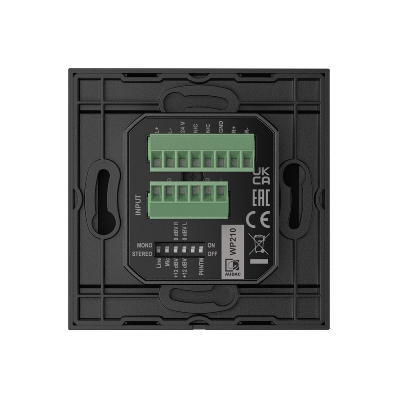 AUDAC WP210 Mic/Line Input Wall Panel Remote Module (Black or White)