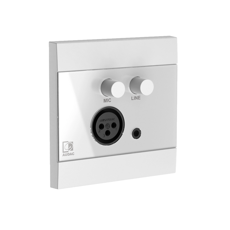 AUDAC WP210 Mic/Line Input Wall Panel Remote Module (Black or White)
