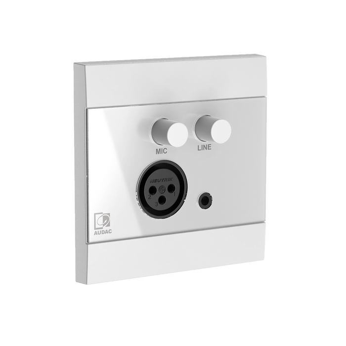 AUDAC WP210 Mic/Line Input Wall Panel Remote Module (Black or White)