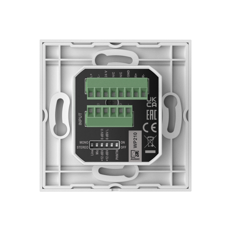 AUDAC WP210 Mic/Line Input Wall Panel Remote Module (Black or White)