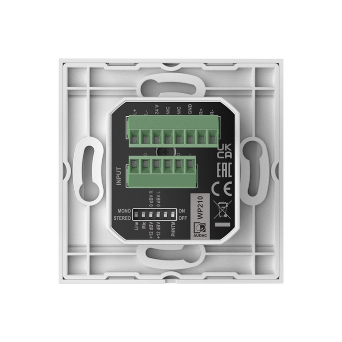 AUDAC WP210 Mic/Line Input Wall Panel Remote Module (Black or White)