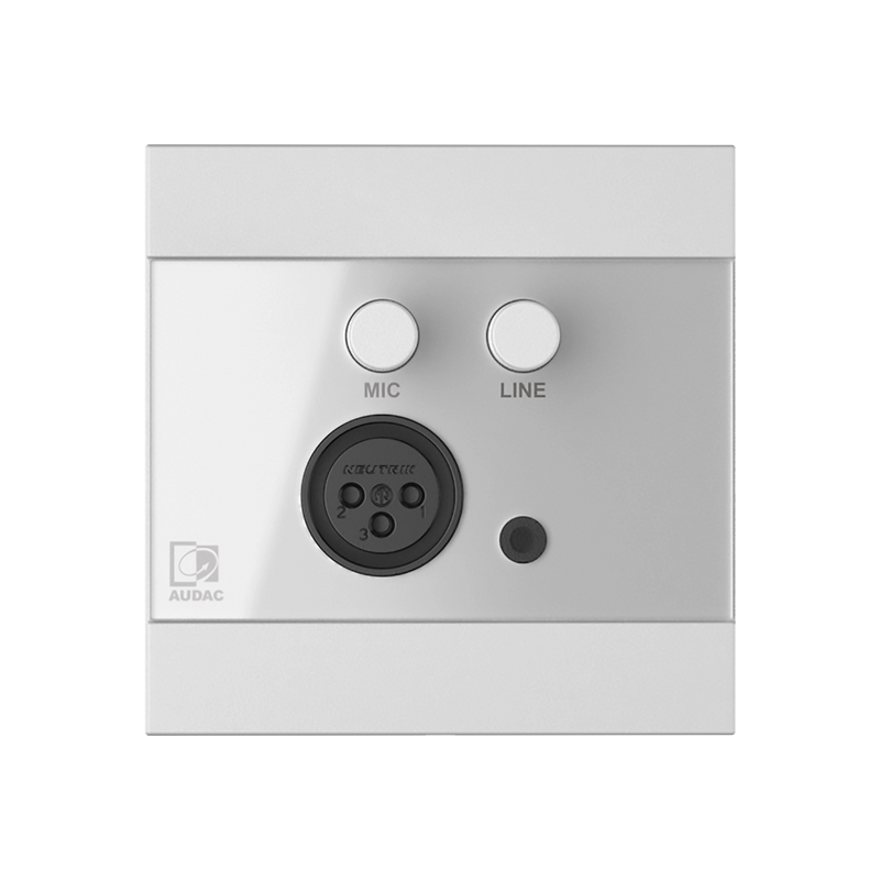 AUDAC WP210 Mic/Line Input Wall Panel Remote Module (Black or White)