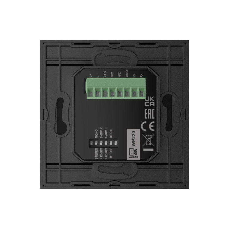 AUDAC WP220 Bluetooth Wall Panel Remote Input Module (Black or White)
