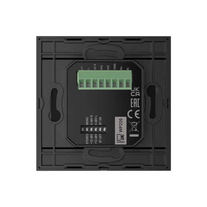 AUDAC WP220 Bluetooth Wall Panel Remote Input Module (Black or White)