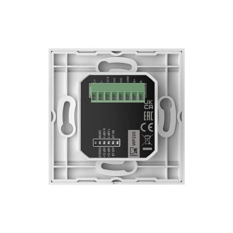 AUDAC WP220 Bluetooth Wall Panel Remote Input Module (Black or White)