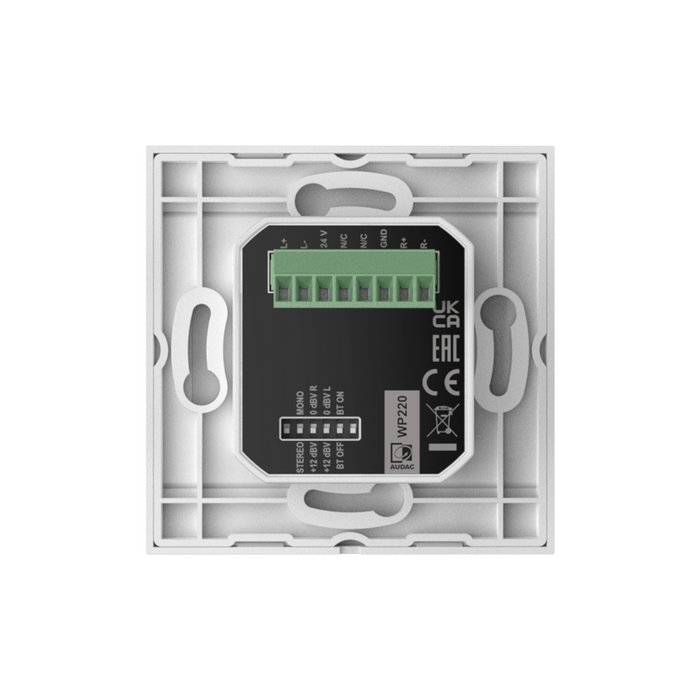 AUDAC WP220 Bluetooth Wall Panel Remote Input Module (Black or White)
