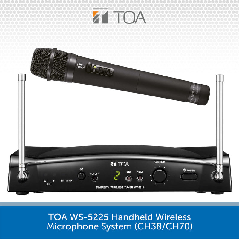 TOA WS-5225 Handheld Wireless Microphone System (CH38/CH70)