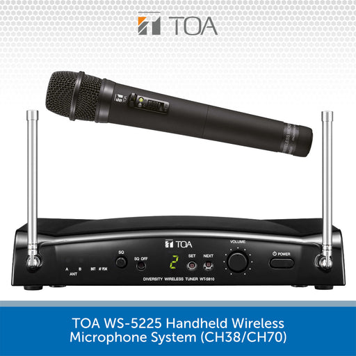 TOA WS-5225 Handheld Wireless Microphone System (CH38/CH70)