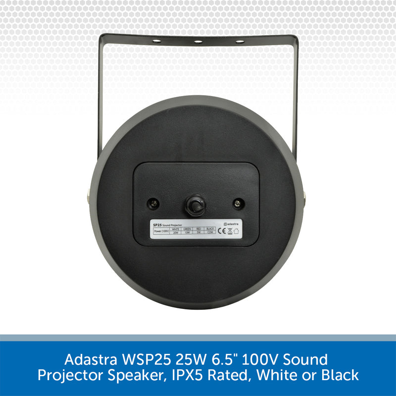 Adastra WSP25 25W 6.5" 100V Sound Projector Speaker, IPX5 Rated, White or Black