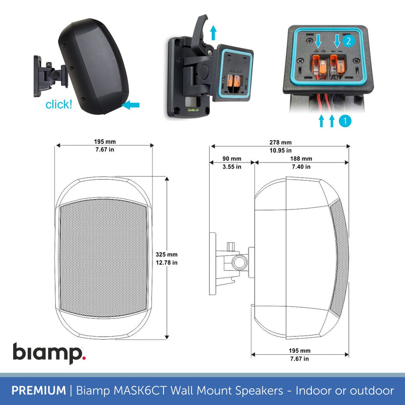 Wall Speaker, Background Music System - Bluetooth, DAB Radio (2 Independent Zones)