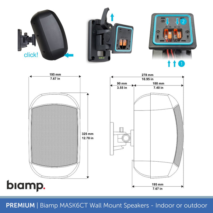 Wall Speaker, Background Music System - Bluetooth, DAB Radio (2 Independent Zones)