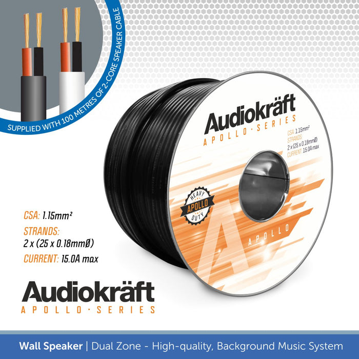 Wall Speaker, Background Music System - Bluetooth, DAB Radio (2 Independent Zones)