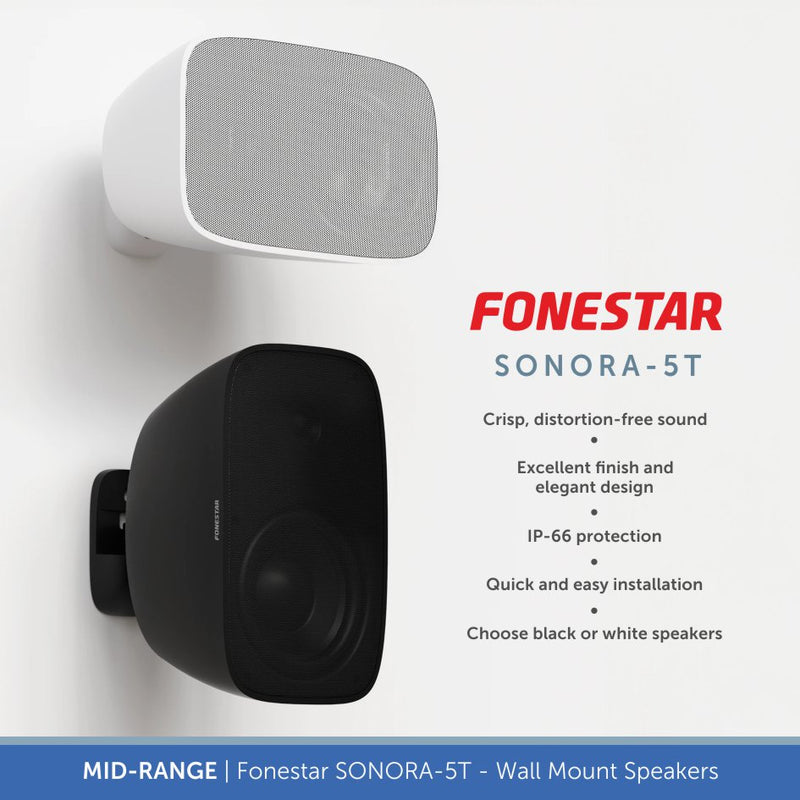 Wall Speaker, Background Music System - Bluetooth, DAB Radio (2 Independent Zones)