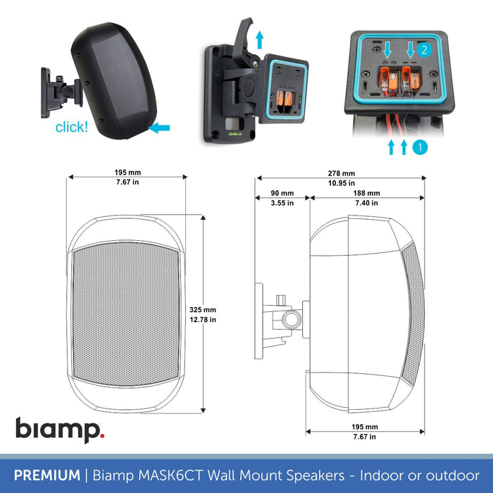 Wall Speaker, Background Music System - Bluetooth, FM Radio (4 Independent Zones)