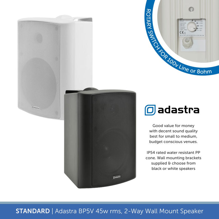 Wall Speaker, Background Music System - Bluetooth, FM Radio (4 Independent Zones)