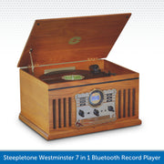 Steepletone Westminster 7 in 1 Bluetooth Nostalgia Record Player DAB+ FM Radio CD Player