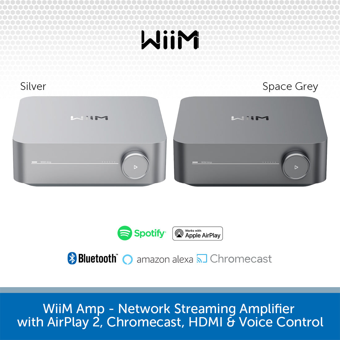 WiiM Streaming Amp AirPlay 2, Chromecast, HDMI Voice Audio Volt