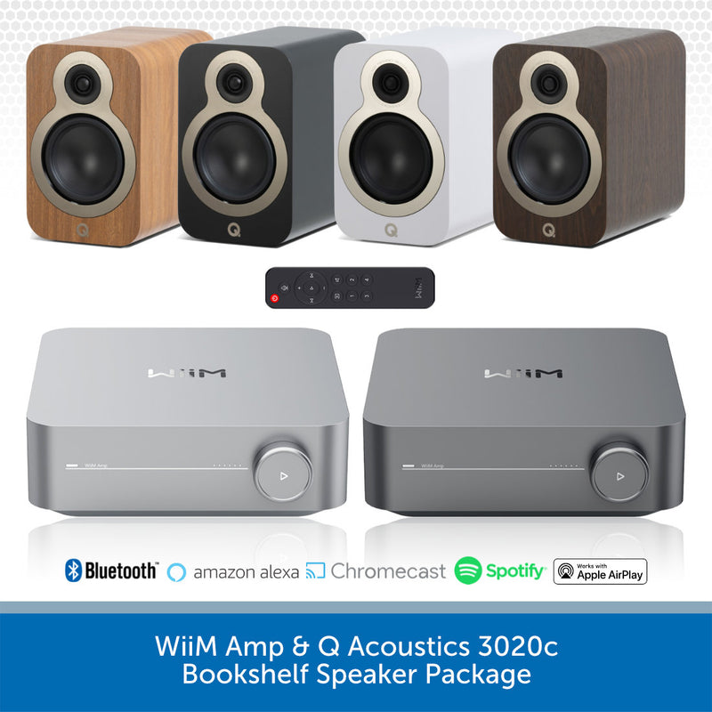 WiiM Amp & Q Acoustics 3020c Bookshelf Speaker Package