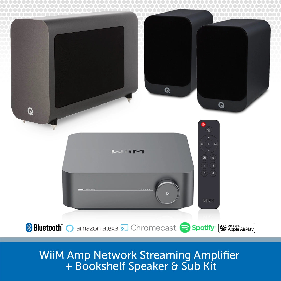 Wiim Sub Rear Panel WiiM Amp & Q Acoustics 3020c + 3060S Subwoofer Package | Audio Volt