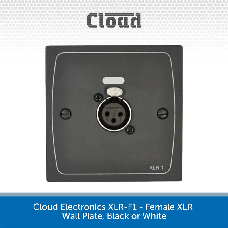 Cloud Electronics XLR-F1 - Female XLR Wall Plate, Black or White