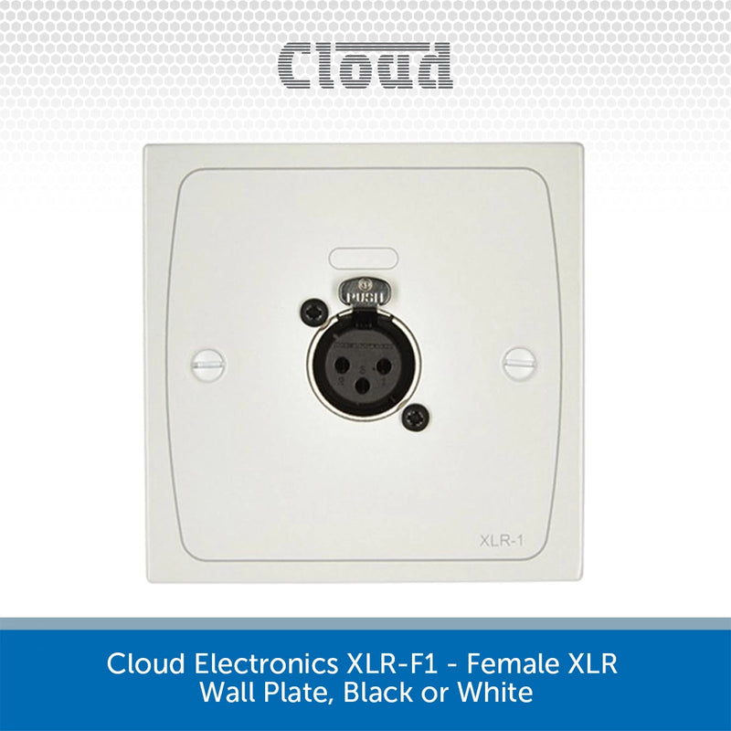 Cloud Electronics XLR-F1 - Female XLR Wall Plate, Black or White