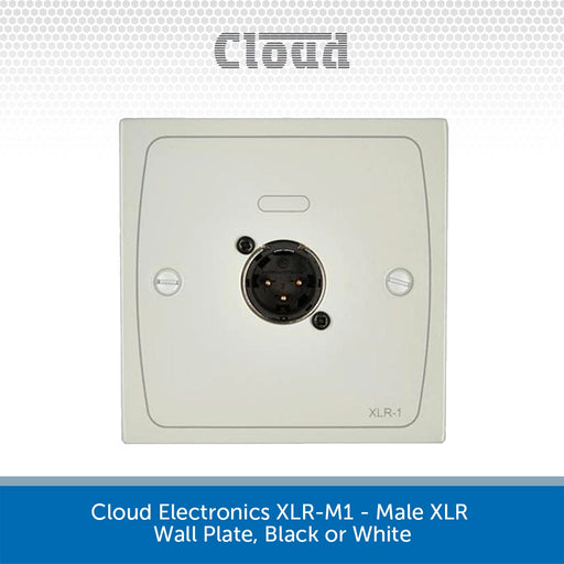 Cloud Electronics XLR-M1 - Male XLR Wall Plate, Black or White