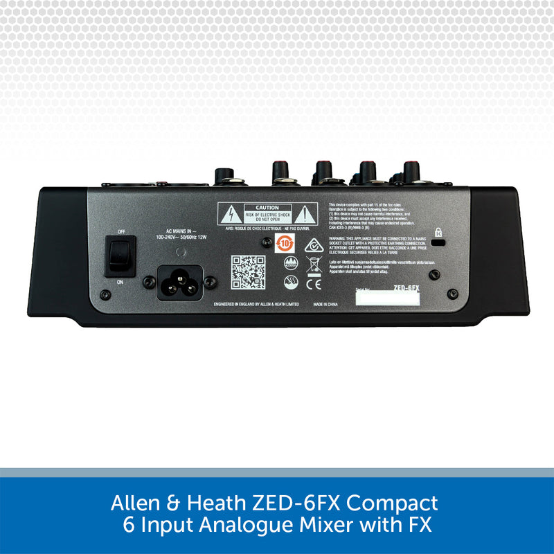 Allen & Heath ZED-6FX Compact 6 Input Analogue Mixer with FX