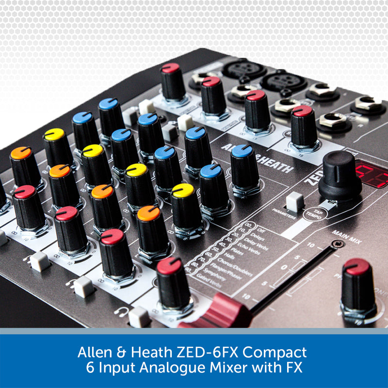 Allen & Heath ZED-6FX Compact 6 Input Analogue Mixer with FX