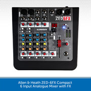 Allen & Heath ZED-6FX Compact 6 Input Analogue Mixer with FX