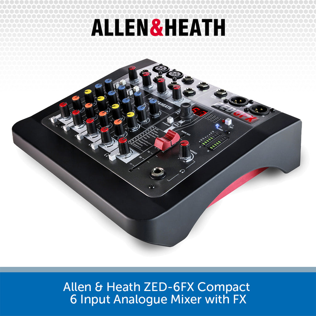 Allen & Heath ZED-6FX Compact 6 Input Analogue Mixer | Audio Volt