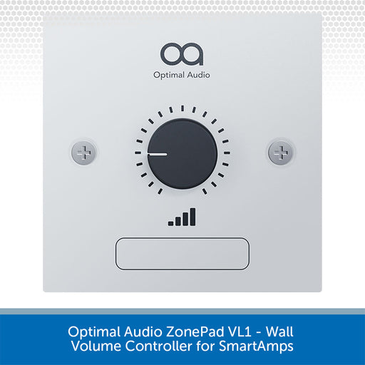Optimal Audio ZonePad VL1 wall volume controller on a white background