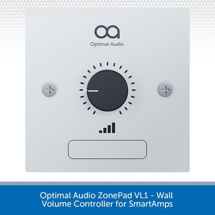 Optimal Audio ZonePad VL1 wall volume controller on a white background