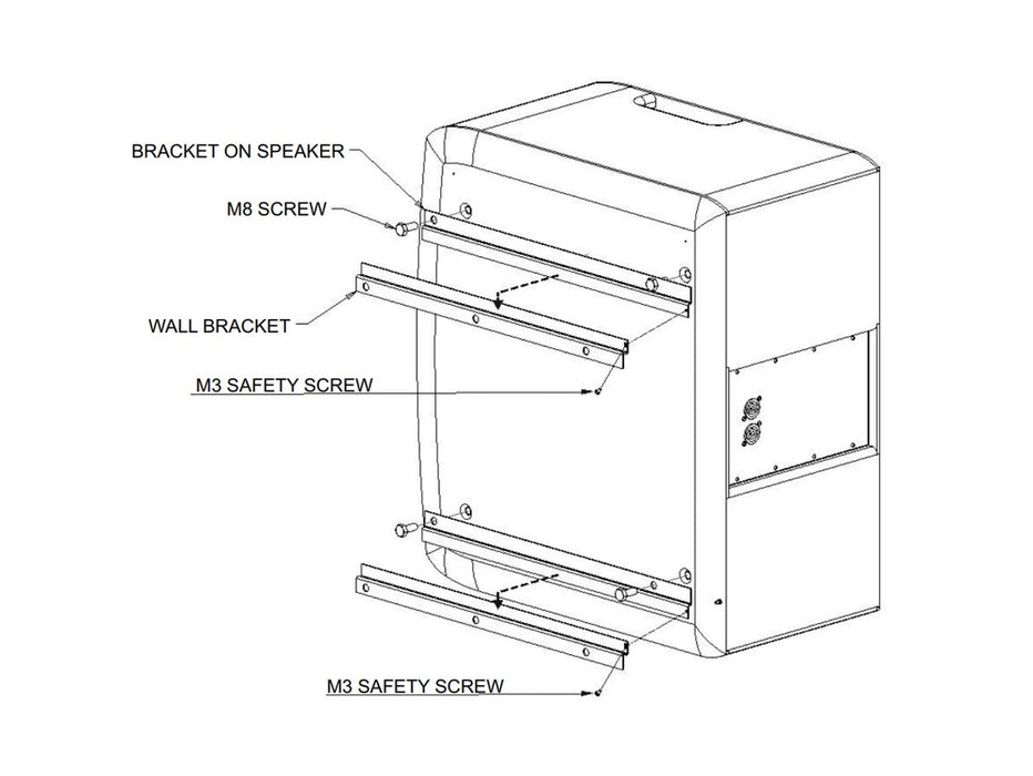 FBT AC-W 208 Wall Mount Bracket for Archon 208S Subwoofer — Black