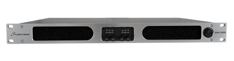 Studiomaster QX4-2600 4-Channel 1U Digital Power Amplifier (4 x 1100W @ 4 Ohms)