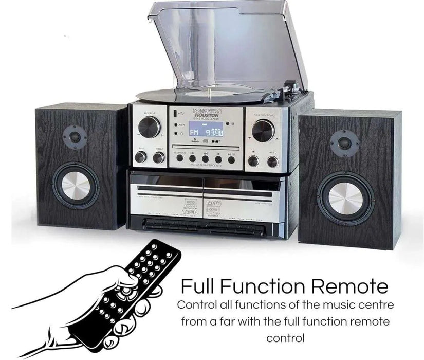 Steepletone Houston XP High Power 6-in-1 Music Centre - Bluetooth, CD, Radio