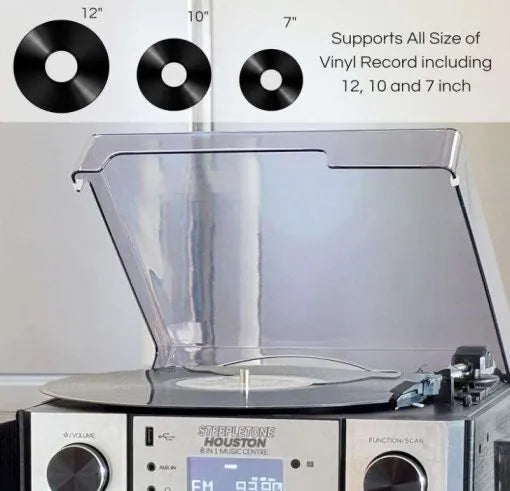 Steepletone Houston XP High Power 6-in-1 Music Centre - Bluetooth, CD, Radio