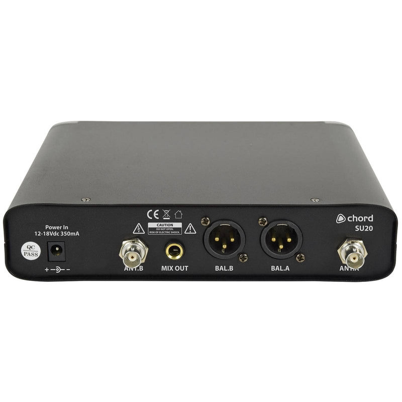 Chord SU20-B-BY Dual UHF Beltpack Wireless Microphone System with Lavalier & Headset Mics (864.8 + 863.1MHz)