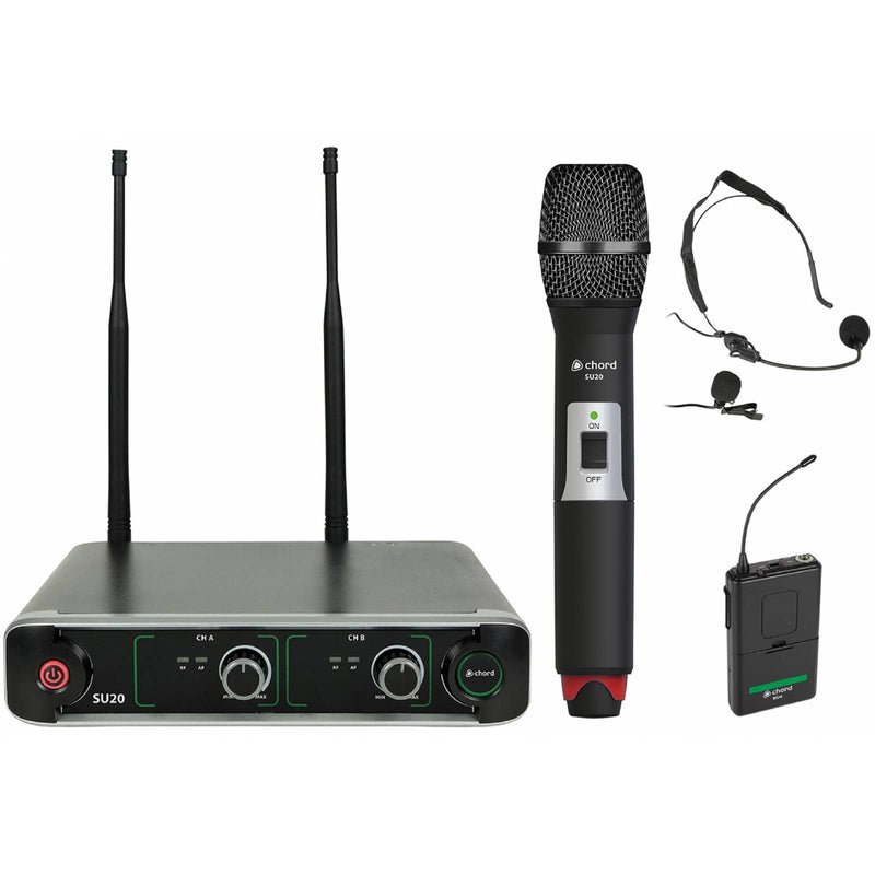 Chord SU20-C Dual UHF Handheld & Beltpack Wireless Microphone System (863.42 + 864.3MHz)