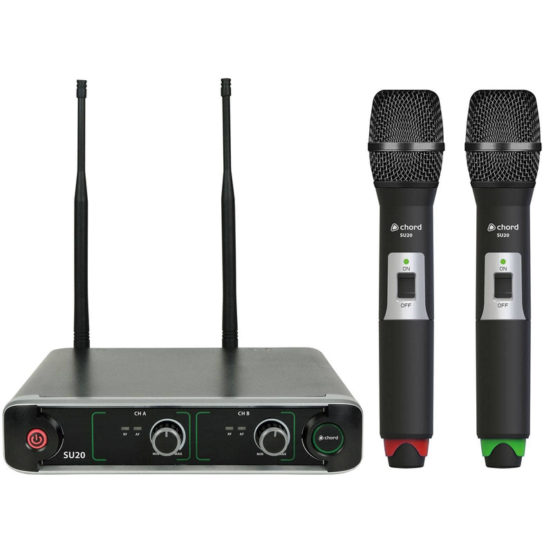 Chord SU20-H-RG Dual UHF Handheld Wireless Microphone System (863.42 + 864.3MHz)